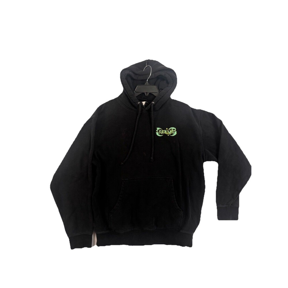 NHS Realms Hoodie Mens Medium Black Graphic Pullover Skull Fantasy Streetwear